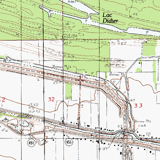 Topographic Map of Ward Six, LA