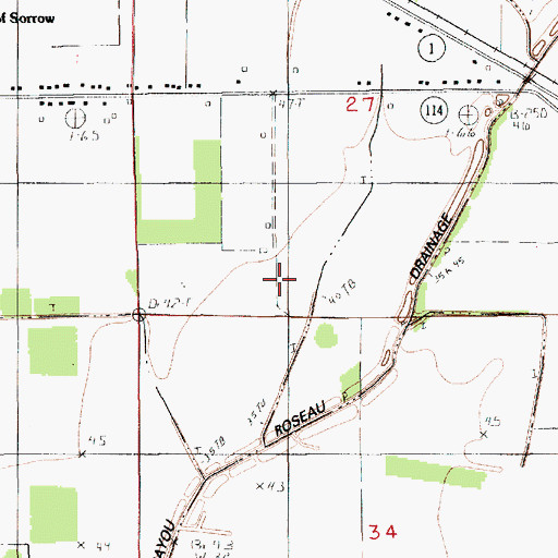 Topographic Map of Ward Eleven, LA