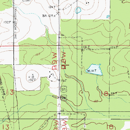 Topographic Map of Ward Four, LA