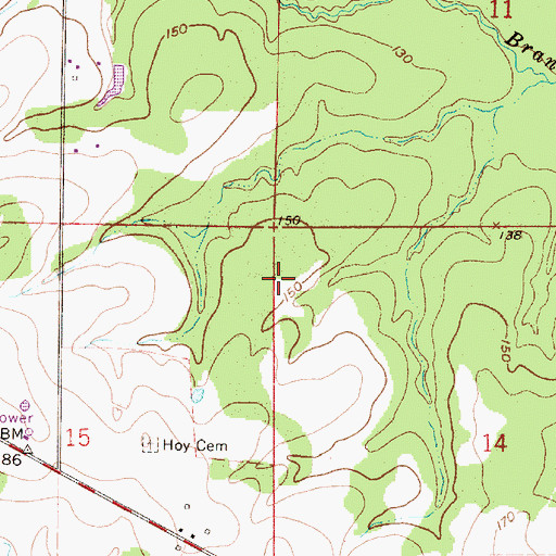 Topographic Map of Ward Seven, LA