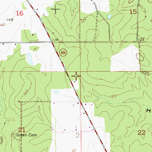 Topographic Map of Ward Eight, LA