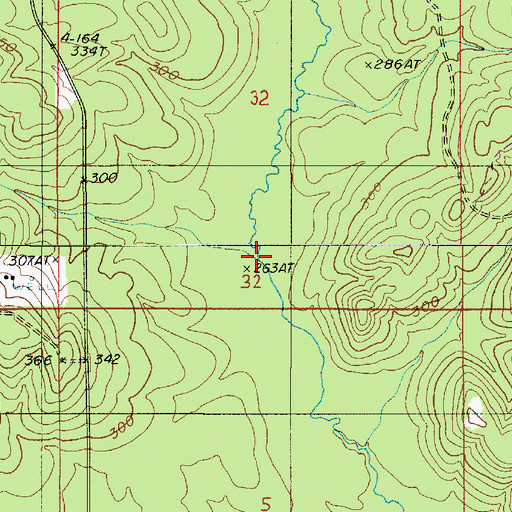 Topographic Map of Ward One, LA