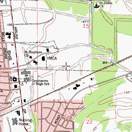 Topographic Map of Ward Two, LA