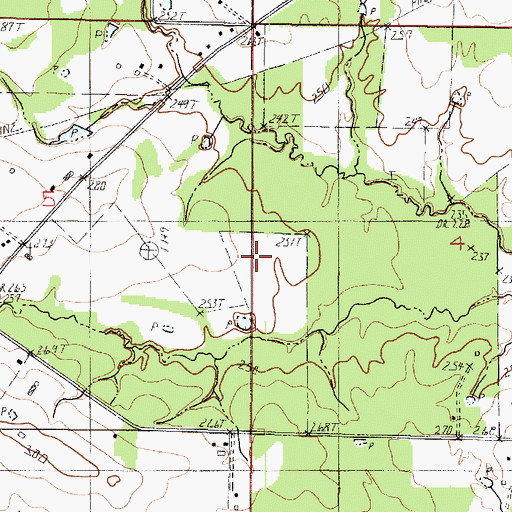 Topographic Map of Ward Six, LA