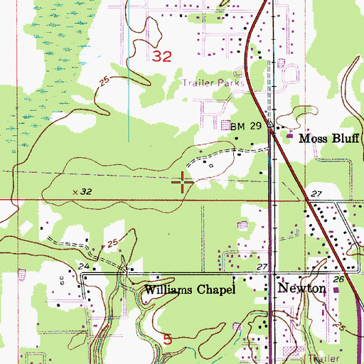 Topographic Map of Ward One, LA