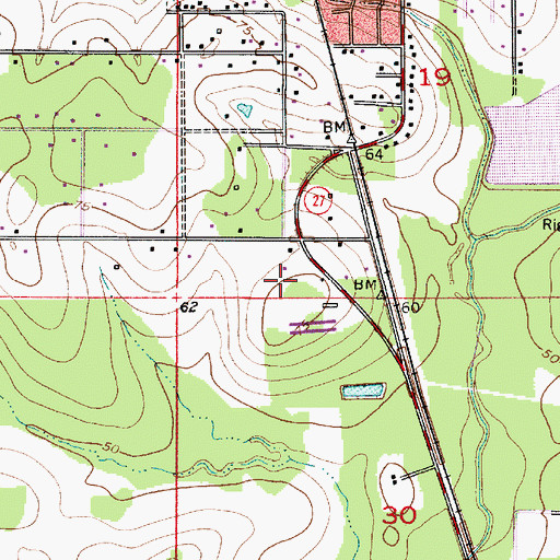 Topographic Map of Ward Six, LA