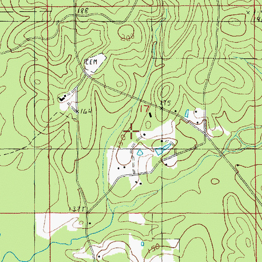 Topographic Map of Ward One, LA
