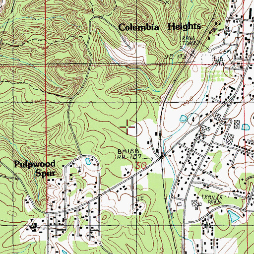 Topographic Map of Ward Three, LA