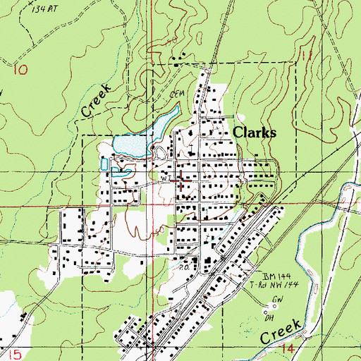 Topographic Map of Ward Nine, LA