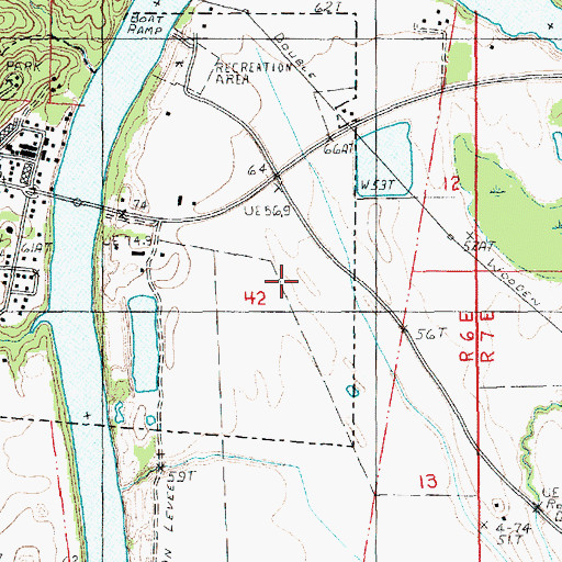 Topographic Map of Ward Four, LA