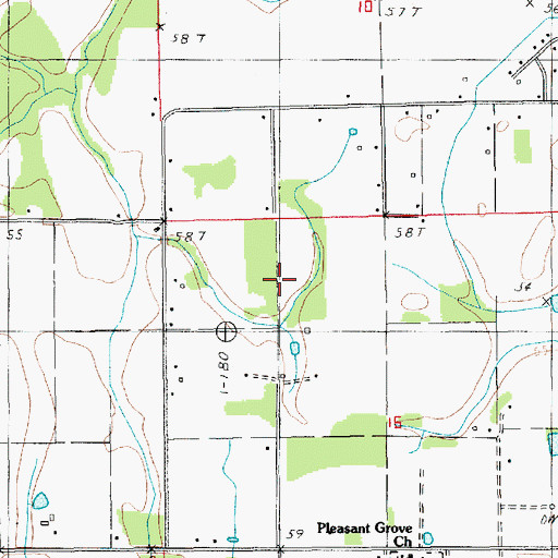Topographic Map of Ward Five, LA