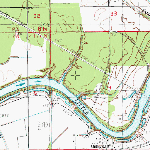 Topographic Map of Ward Six, LA