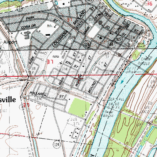 Topographic Map of Ward Seven, LA