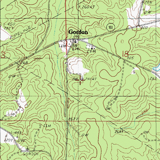 Topographic Map of Ward Two, LA