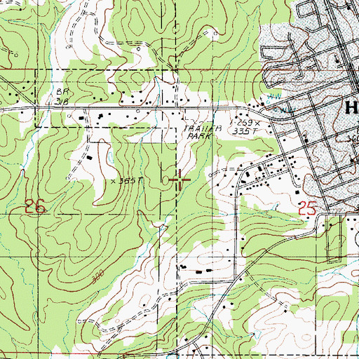Topographic Map of Ward Three, LA