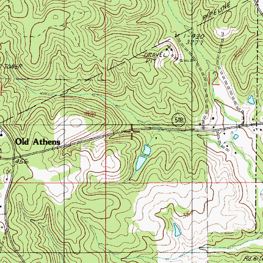 Topographic Map of Ward Five, LA