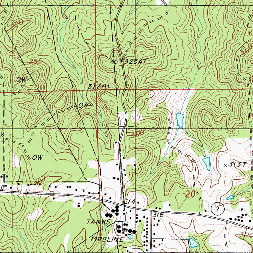 Topographic Map of Ward Eight, LA
