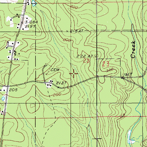 Topographic Map of Ward Nine, LA