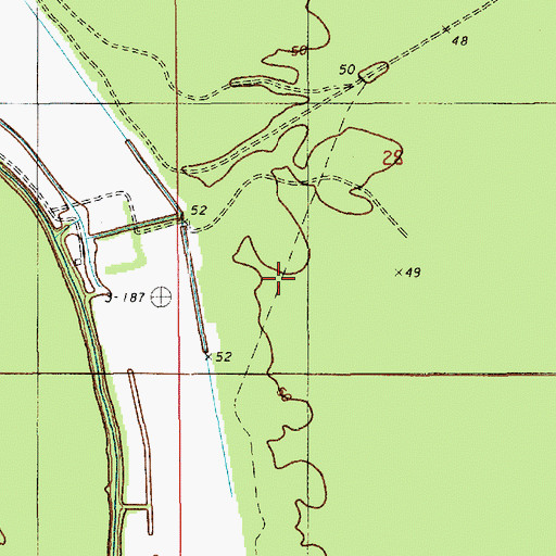 Topographic Map of Ward Five, LA