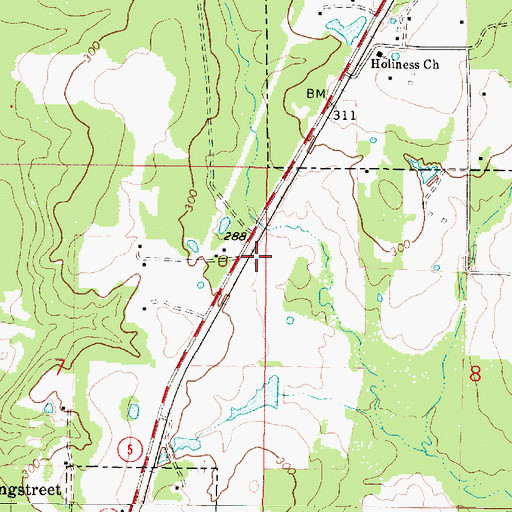 Topographic Map of Ward One, LA