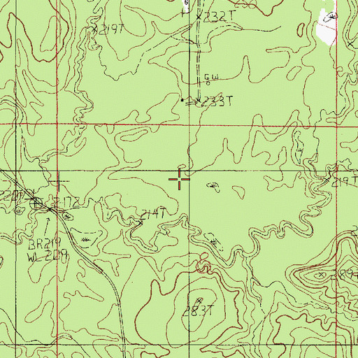 Topographic Map of Ward Three, LA