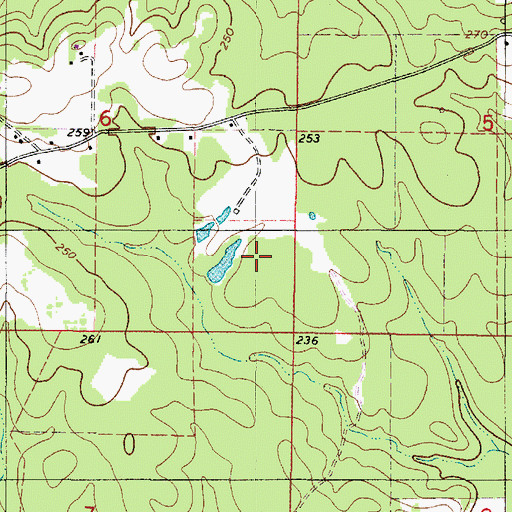 Topographic Map of Ward Six, LA
