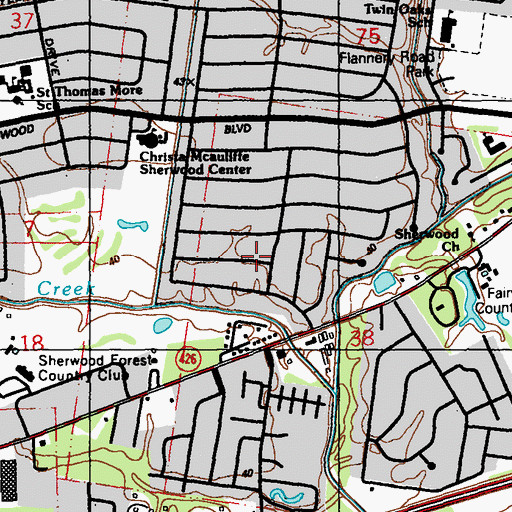 Topographic Map of Ward Three, LA