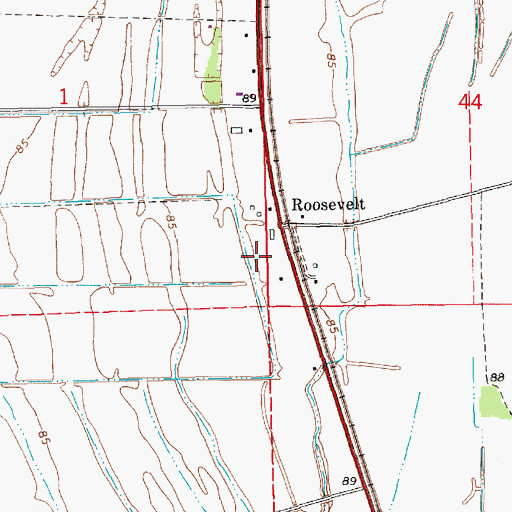 Topographic Map of Ward One, LA