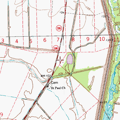 Topographic Map of Ward Four, LA