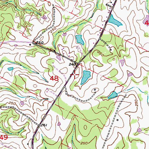 Topographic Map of Ward Three, LA