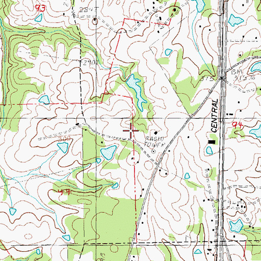 Topographic Map of Ward Four, LA