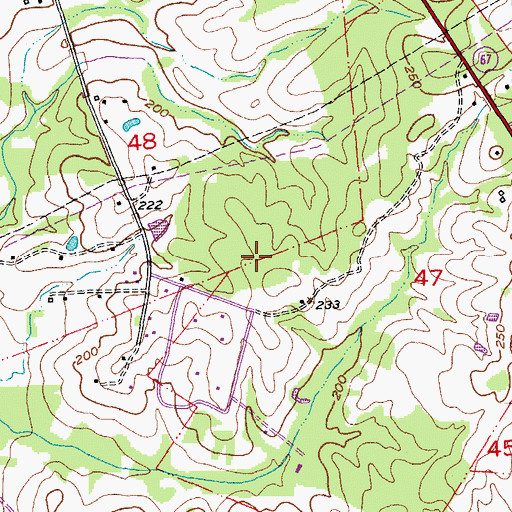 Topographic Map of Ward Five, LA