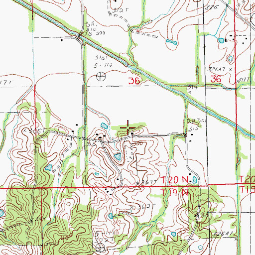 Topographic Map of Salem Church, AR