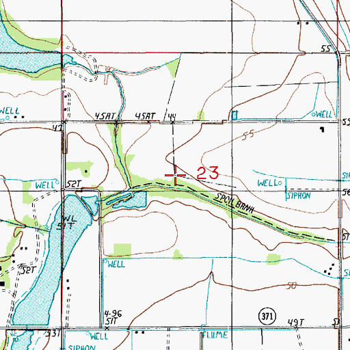 Topographic Map of Ward Two, LA