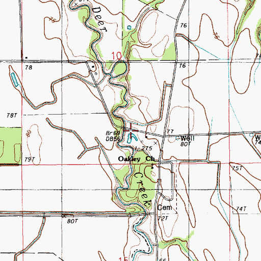 Topographic Map of Ward Two, LA