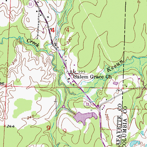 Topographic Map of Salem Grace Church, AR