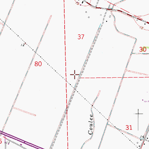 Topographic Map of Ward Two, LA