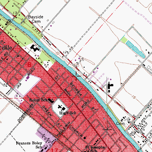 Topographic Map of Ward Three, LA