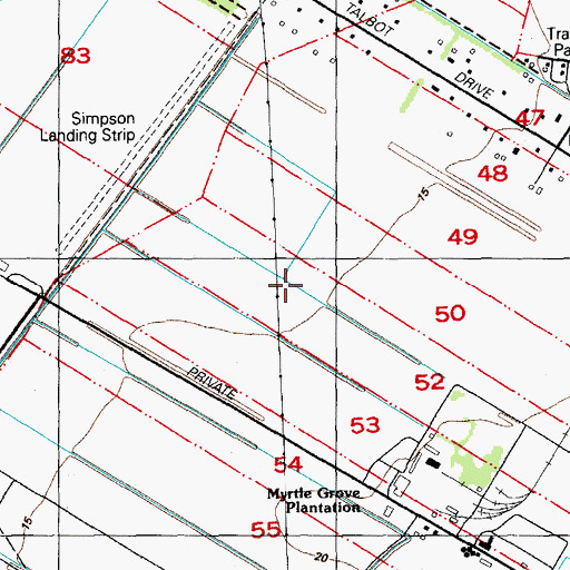 Topographic Map of Ward Six, LA