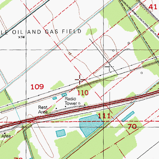 Topographic Map of Ward Seven, LA