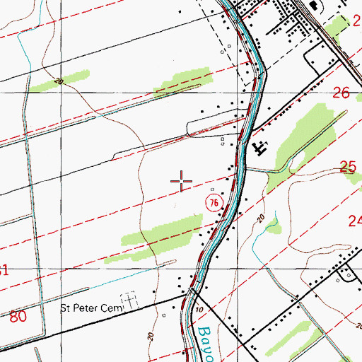Topographic Map of Ward Nine, LA