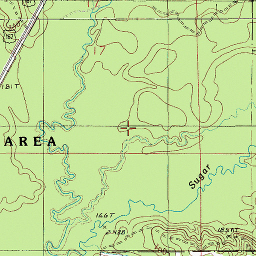 Topographic Map of Ward One, LA