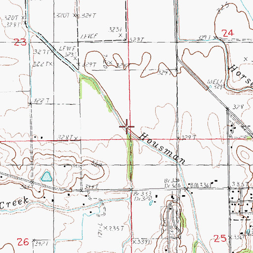 Topographic Map of Sales Creek, AR