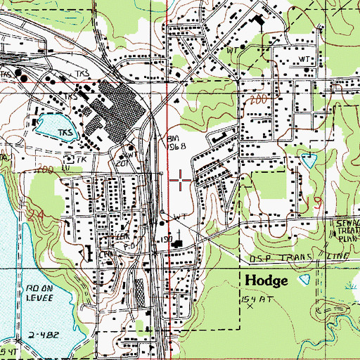 Topographic Map of Ward Eight, LA
