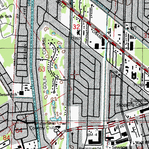 Topographic Map of Ward Two, LA