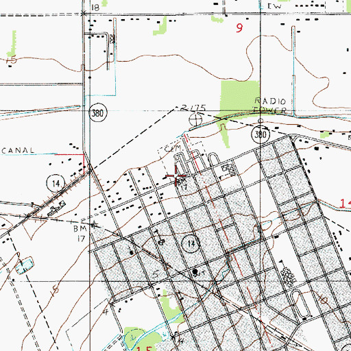 Topographic Map of Ward One, LA
