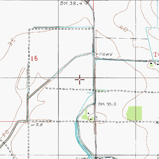Topographic Map of Ward Five, LA