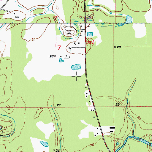 Topographic Map of Ward Nine, LA