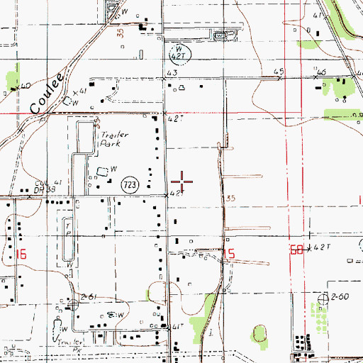 Topographic Map of Ward One, LA