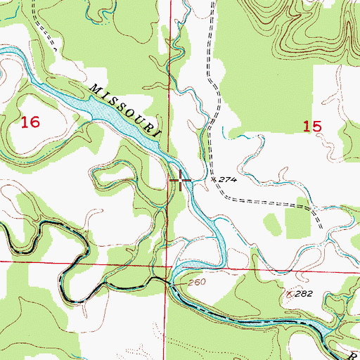 Topographic Map of Saline Creek, AR